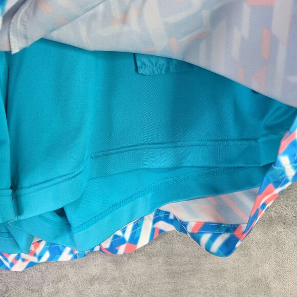 Womens Slazenger Golf Skort Blue Pink Geometric Print Polyester Spandex Size 14 - Picture 3 of 8